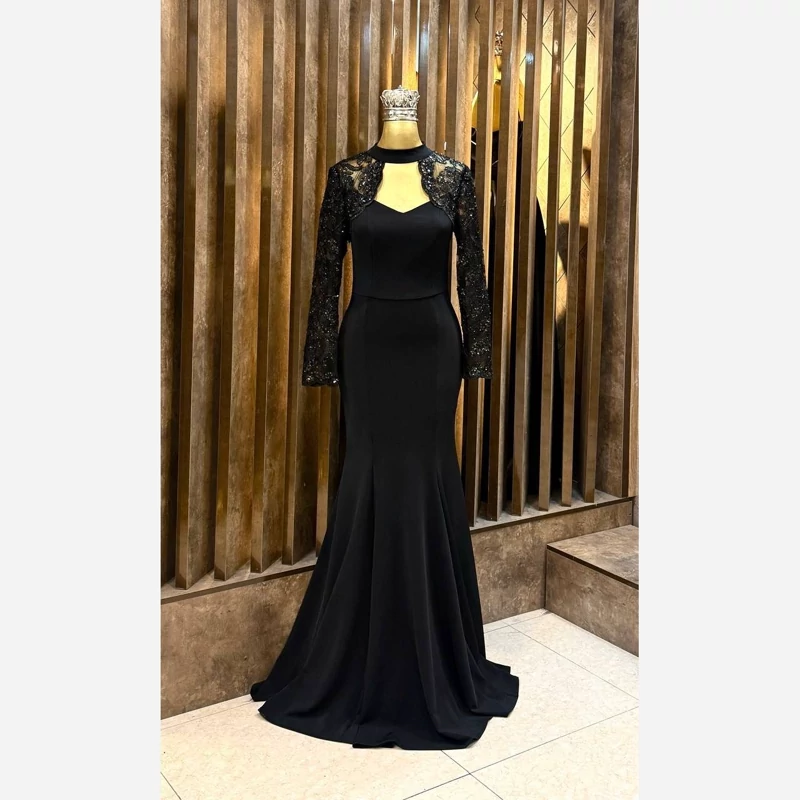 لباس مجلسی زنانه نازنین ماکسی مجلسی زنانه مشکی